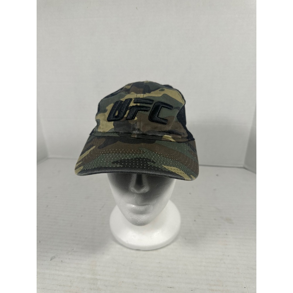 Reebok UFC Camo Trucker Hat Mens Snapback Mesh MMA Camouflage Cap Black Green